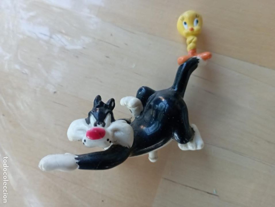 Actionfiguren: ANTIGUA FIGURA EN GOMA / PVC DEL GATO SILVESTRE CON PIOLIN.