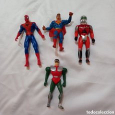 Figuras de acción: LOTE 4XFIGURAS VINTAGE(SUPERMAN,SPIDERMAN ROBIN Y ROBOCOP)