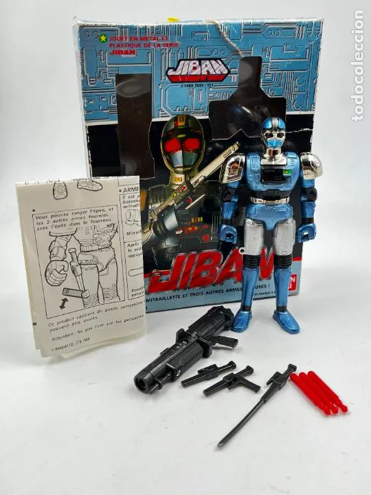 FIGURA JIBAN con armas, caja e instrucciones — BANDAI 1989