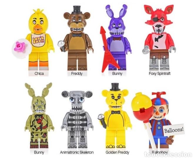Actionfiguren: Lote de 8 Figuras Construccion 5 Cinco Noches de Freddy (Five Nights At Freddy's)
