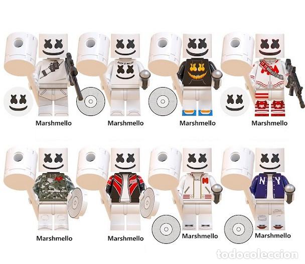 Figurines d'action: Lote de 8 Figuras Construccion DJ Marshmello