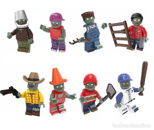 Figuras de a&ccedil;&atilde;o: Lote de 8 Figuras Construccion Plants vs Zombies (model 5)