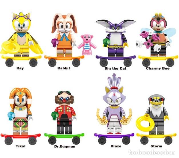 Figuras de acci&oacute;n: Lote de 8 Figuras Construccion Sonic The Hedgehog (model 2) - Foto 1