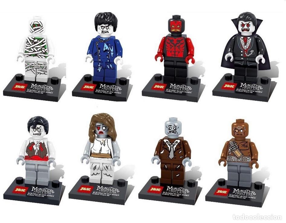 Figurines d'action: Lote de 8 Figuras Construccion Zombie World Monster Fighter