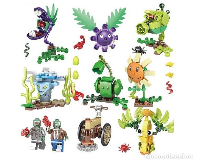 Figurines d'action: Lote de 10 Figuras Construccion Plants vs Zombies (model 3)