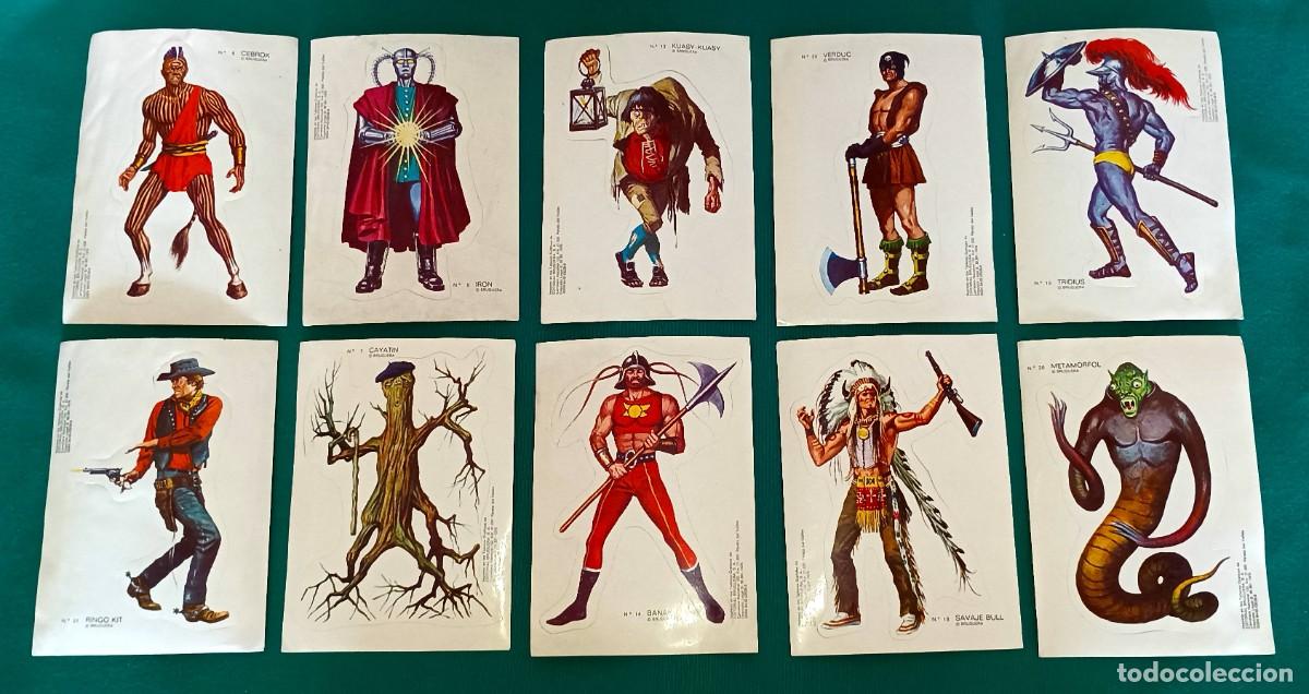 Figuras de acci&oacute;n: BUEN LOTE DE CROMOS TROQUELADOS PERSONAJES BRUGUERA 1976 RAROS
