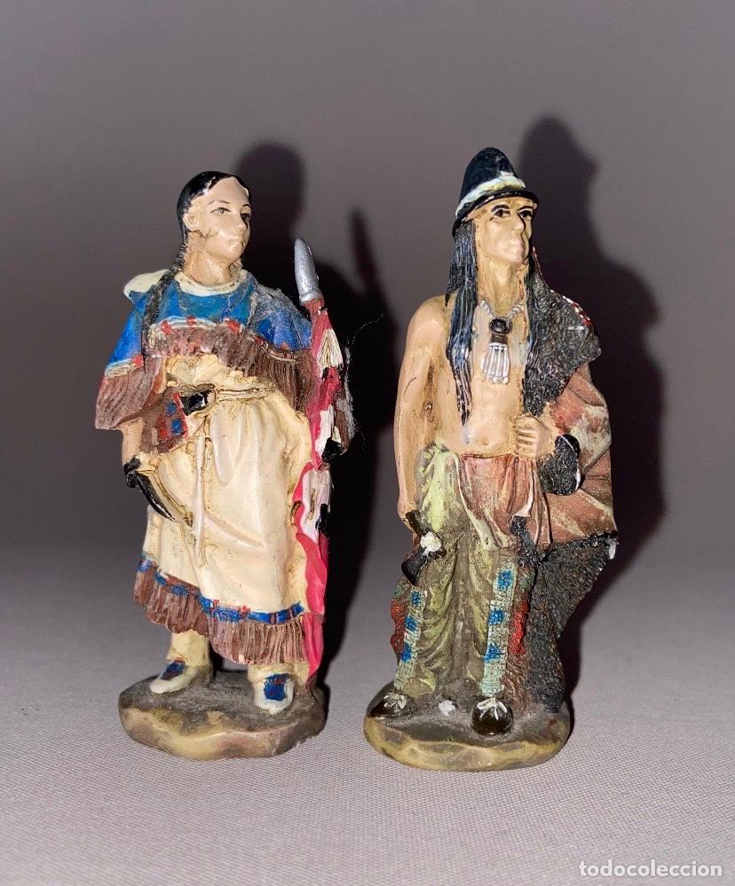 Figuras de acci&oacute;n: ANTIGUAS 2 FIGURAS &ldquo; INDIO & INDIA &ldquo; SERIE INDIOS - Foto 1