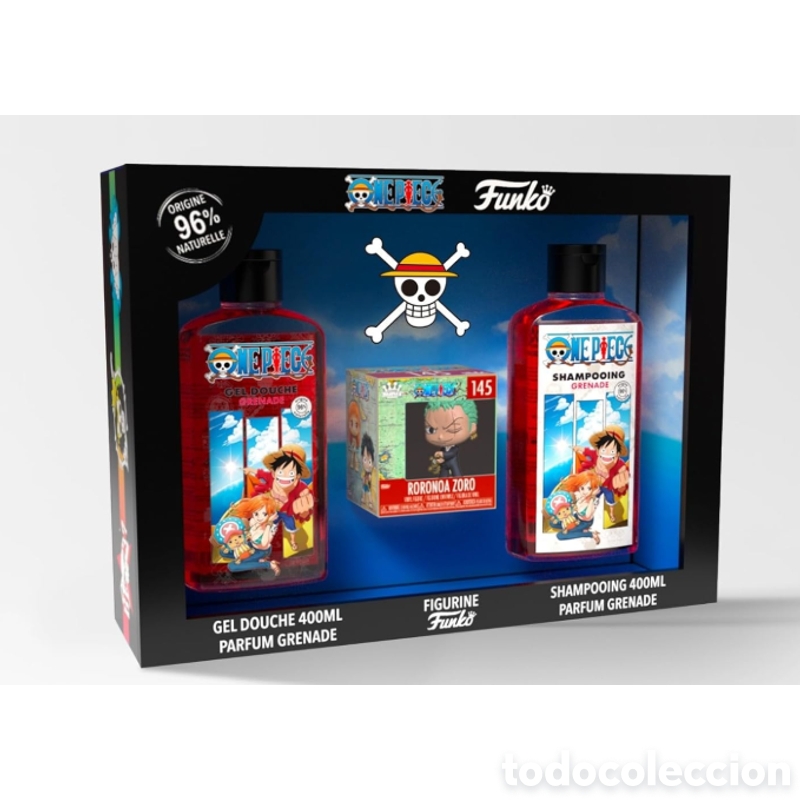 Figuras de acci&oacute;n: One Piece Coffret Higiene y Belleza con Funko Pop Surtido aleatorio, gel y champ&uacute; granada, 96% natur