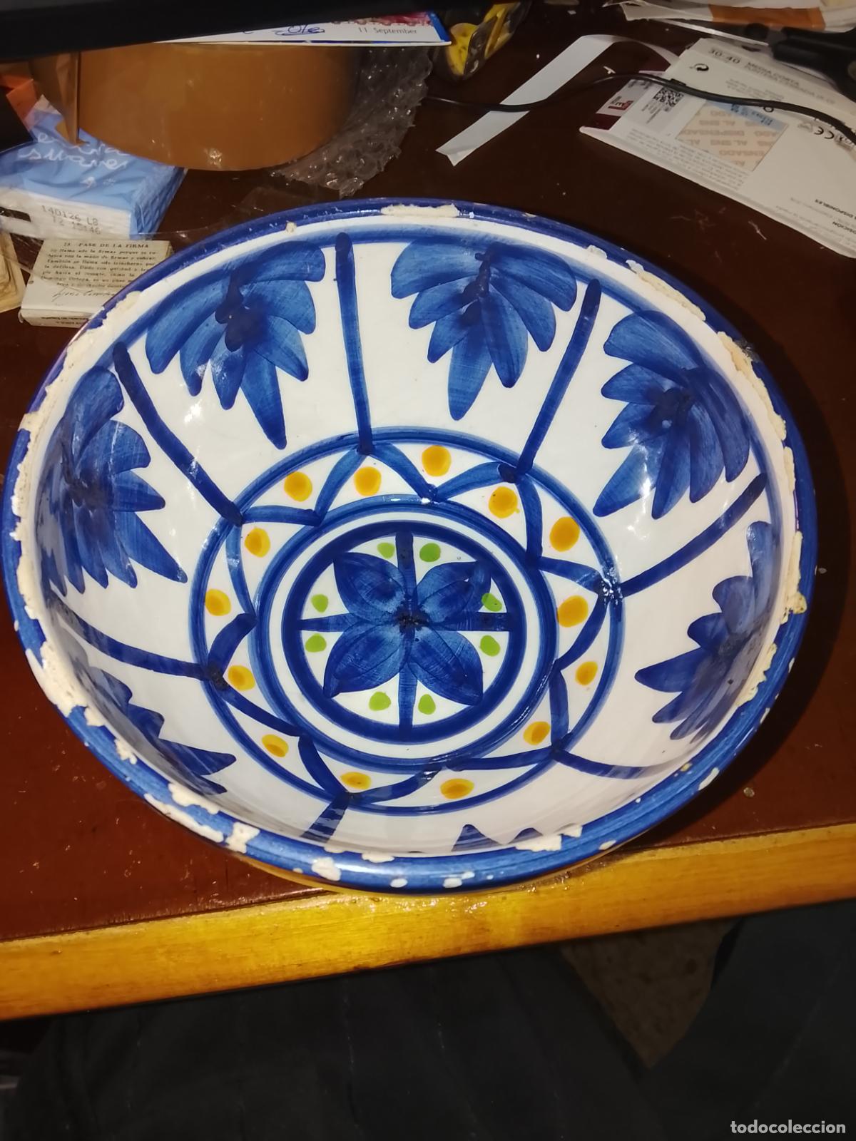 Figuras de acci&oacute;n: Antiguo Cuenco de Manises - Azul Cobalto - Cer&aacute;mica Popular S. XIX - Craquelado Aut&eacute;ntico