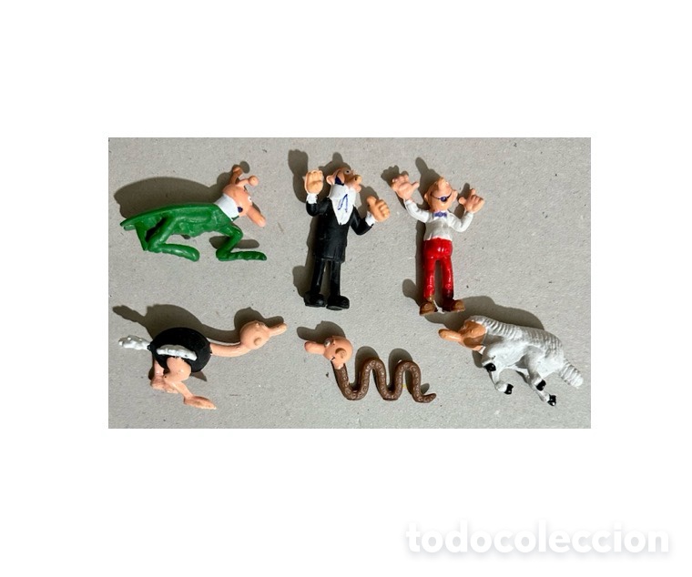 Figuras de acci&oacute;n: Mortadelo y Filem&oacute;n. Lote de 6 figuras de goma. Buen estado.