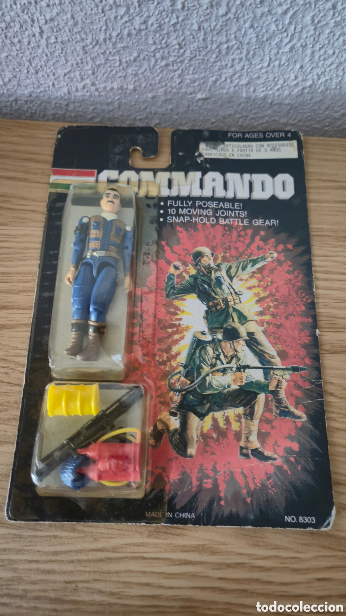 Figuras de acci&oacute;n: Figura en blister Bootleg tipo Gijoe Commando. A&ntilde;os 80-90