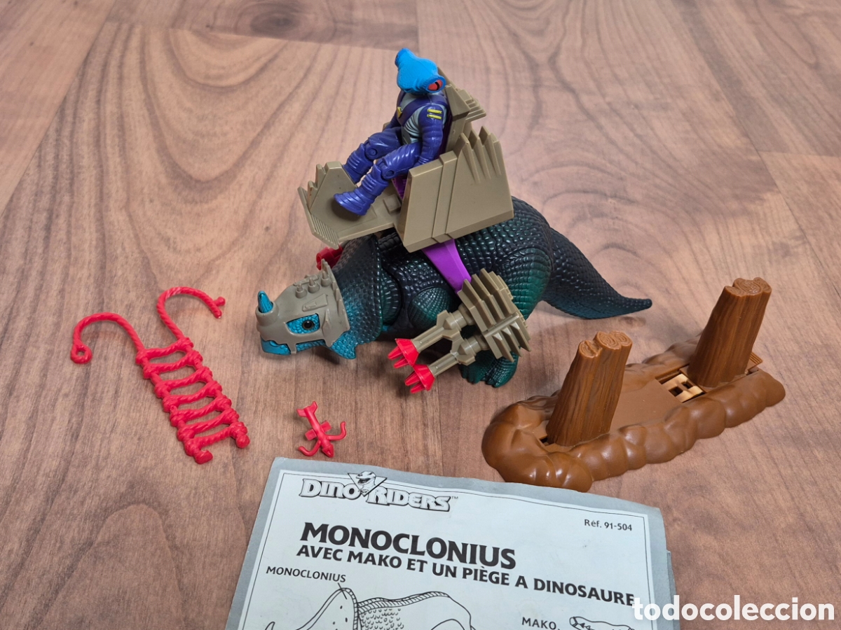 Figuras de acci&oacute;n: Dino Riders Monoclonius + Instrucciones + Accesorios tyco toys vintage a&ntilde;os 80's dinosaurios
