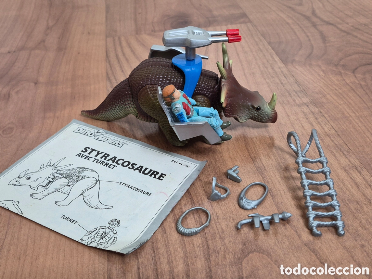 Figuras de acci&oacute;n: Dino Riders Styracosaurus + Instrucciones + Accesorios tyco toys vintage a&ntilde;os 80's dinosaurios