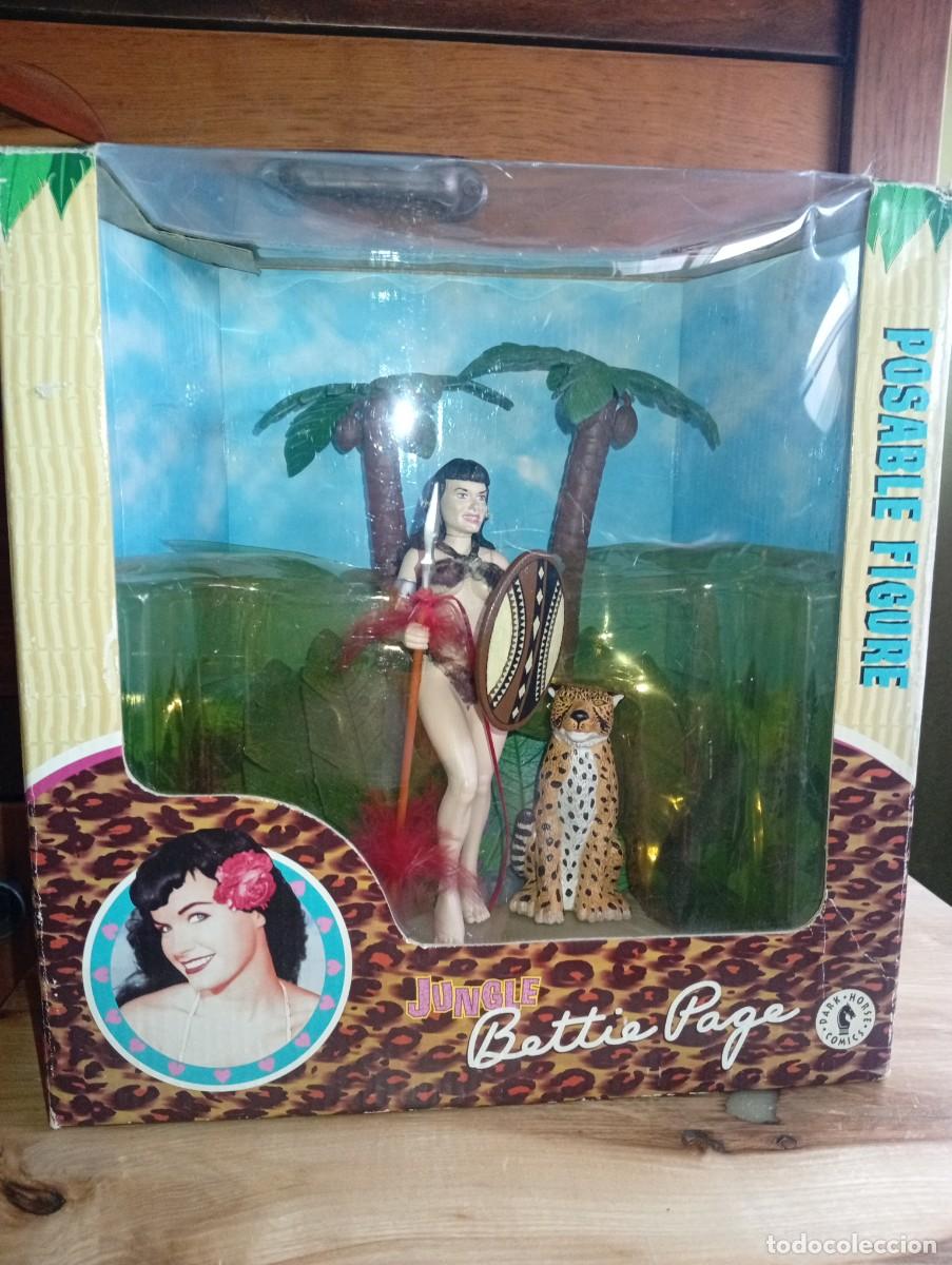 Figuras de acci&oacute;n: GENIAL FIGURA BETTIE PAGE PIN UP JUNGLE DIORAMA CON LEOPARDO EN LA JUNGLA EN SU CAJA COLECCI&Oacute;N