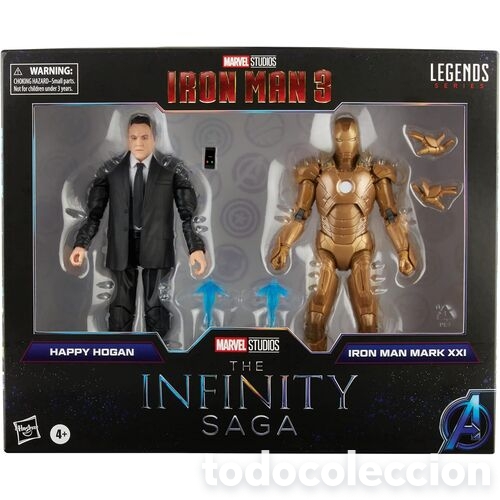 Figuras de acci&oacute;n: Blister 2 figuras Happy Hogan and Iron Man Mark XXI Iron Man 3 The Infinity Saga Marvel 15cm