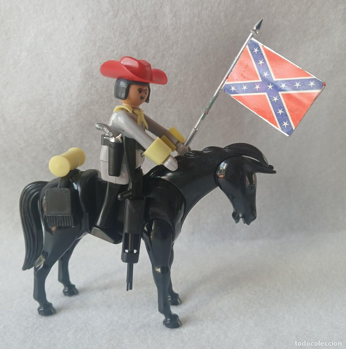 Figuras de acci&oacute;n: Play big (Playbig), Play Kit o Cefa Boys. Oficial abanderado a Caballo Sudista (confederado) 1&ordm;