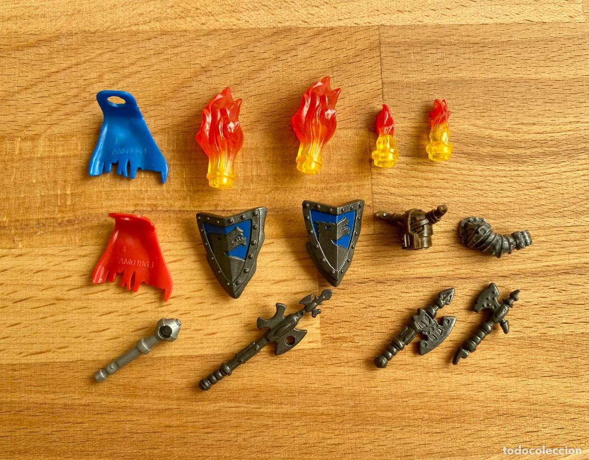 Action Figures: Piezas y accesorios Mega Bloks Megabloks. Escudos dragon, capas, armas, hachas, casco, fuego, llamas