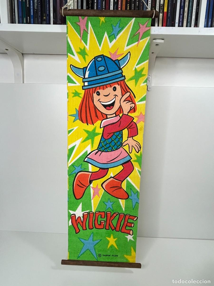 Figuras de acci&oacute;n: ANTIGUO CARTEL ENRROLLABLE DE TELA WICKIE VICKY EL VIKINGO