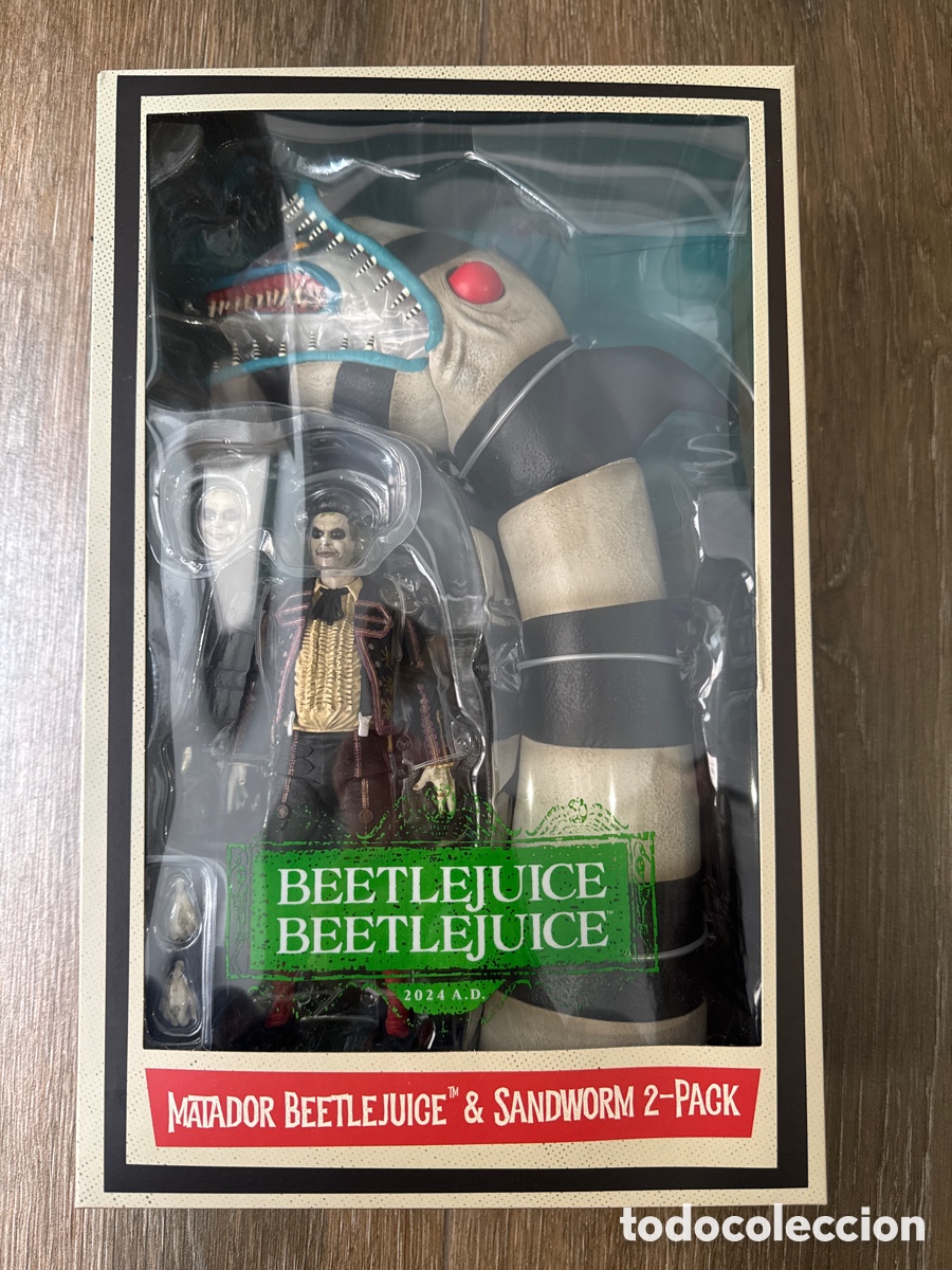 Figuras de acci&oacute;n: Pack 2 Figuras Bitelch&uacute;s Matador Y Gusano De Arena Beetlejuice Neca