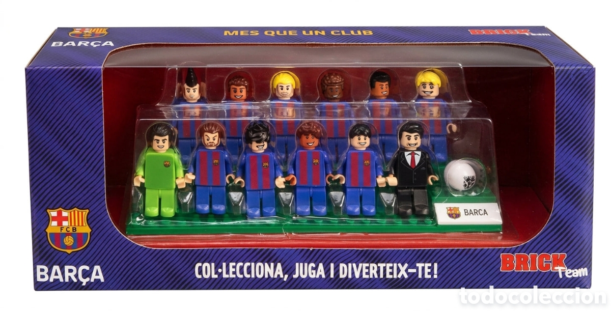 Figuras de acci&oacute;n: Eleven Force Brick Team FC Barcelona Set de Figuras de Jugadores y Entrenador (Compatible Lego)