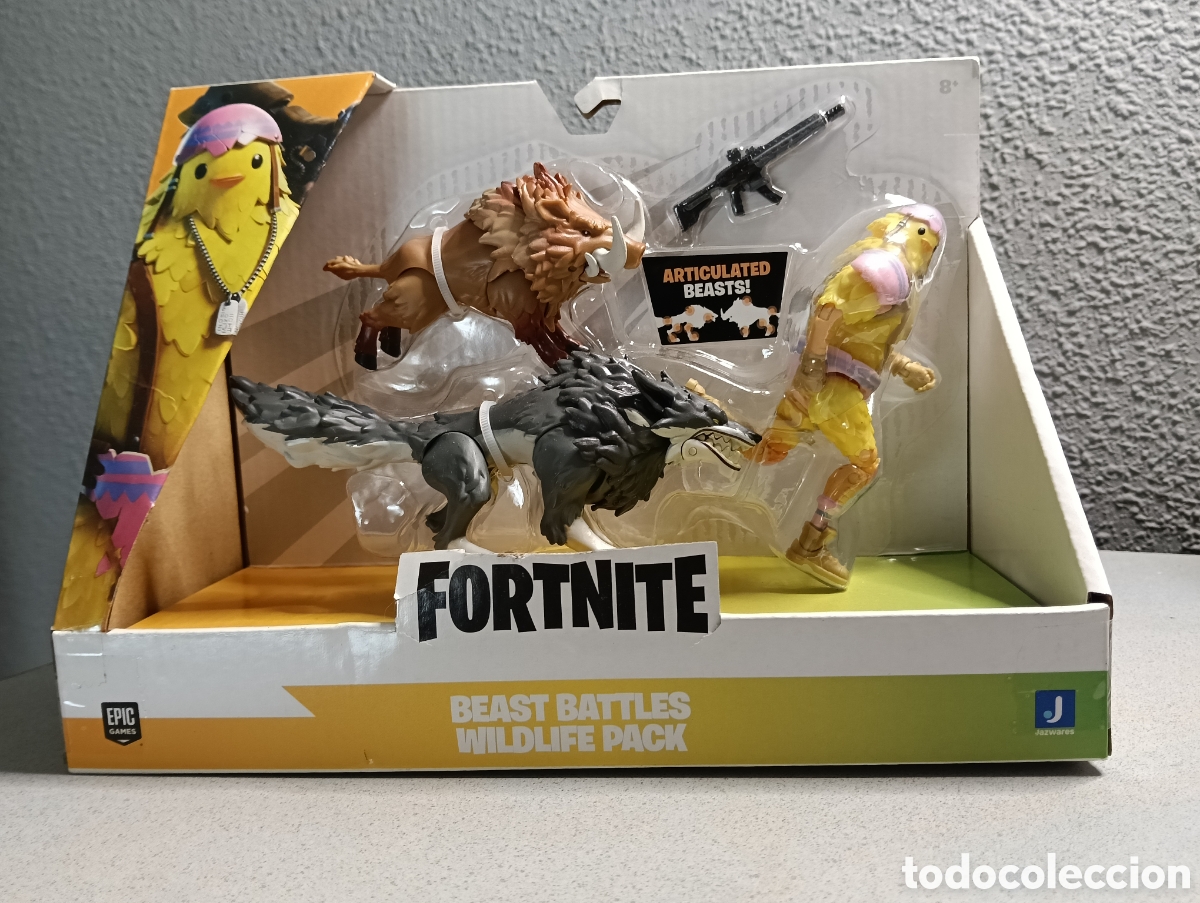 Figuras de acci&oacute;n: Jugete Fortnite Beast Battles Wildlife Pack producido por la marca Jazwares. [1, 2]