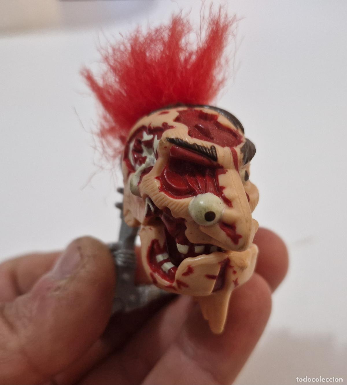 Figuras de acci&oacute;n: antigua figura cabeza serie Mighty Max 1994 Dread Heads Scalps karbon hairy bluebird toy mu&ntilde;eco