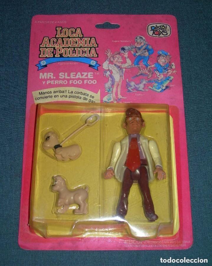 Figuras de acci&oacute;n: FIGURA MR. SLEAZE Y PERRO FOO FOO - LOCA ACADEMIA DE POLIC&Iacute;A - SIN USO EN BLISTER - DISTRI TOYS -
