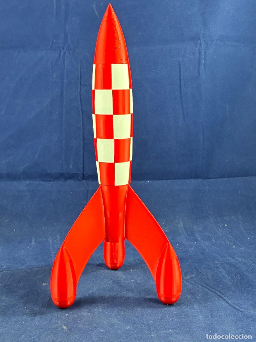 Figuras de acci&oacute;n: Cohete Lunar Tint&iacute;n 25cm Dise&ntilde;o Herg&eacute; 2026 Impresi&oacute;n 3D Nuevo