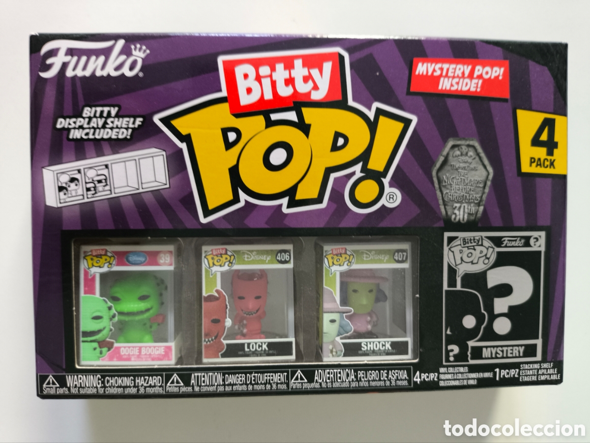 Figuras de acci&oacute;n: Pack 4 figuras Funko bitty pop The nightmare before Christmas Disney nuevo