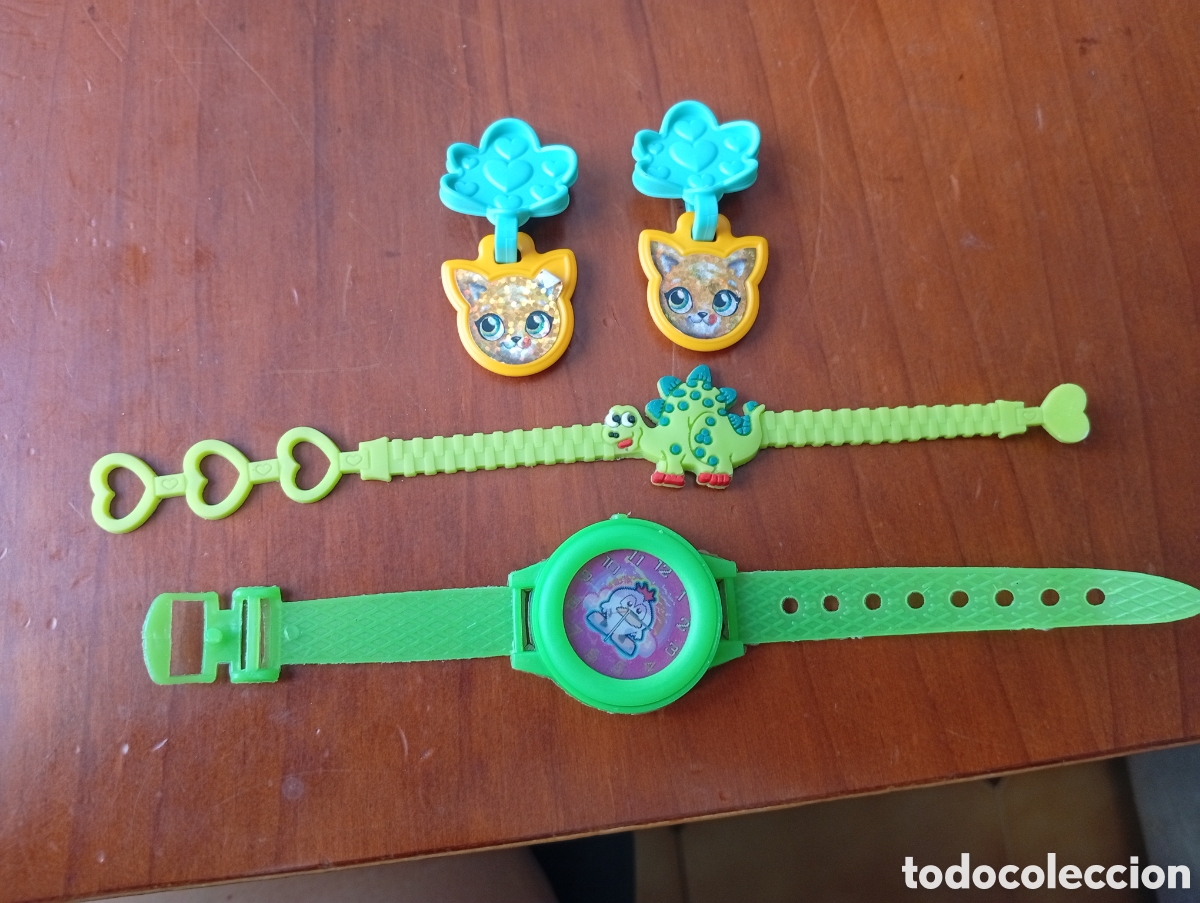 Figuras de acci&oacute;n: PENDIENTES KINDER RELOJ INFANTIL JUGUETE Y PULSERA DINOSAURIO