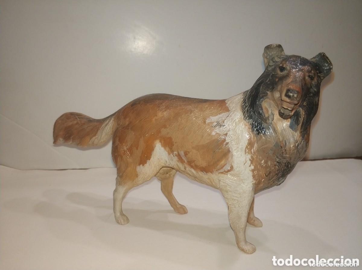 Figurines d'action: Antiguo perro collie de plastico figura ideal para geyperman