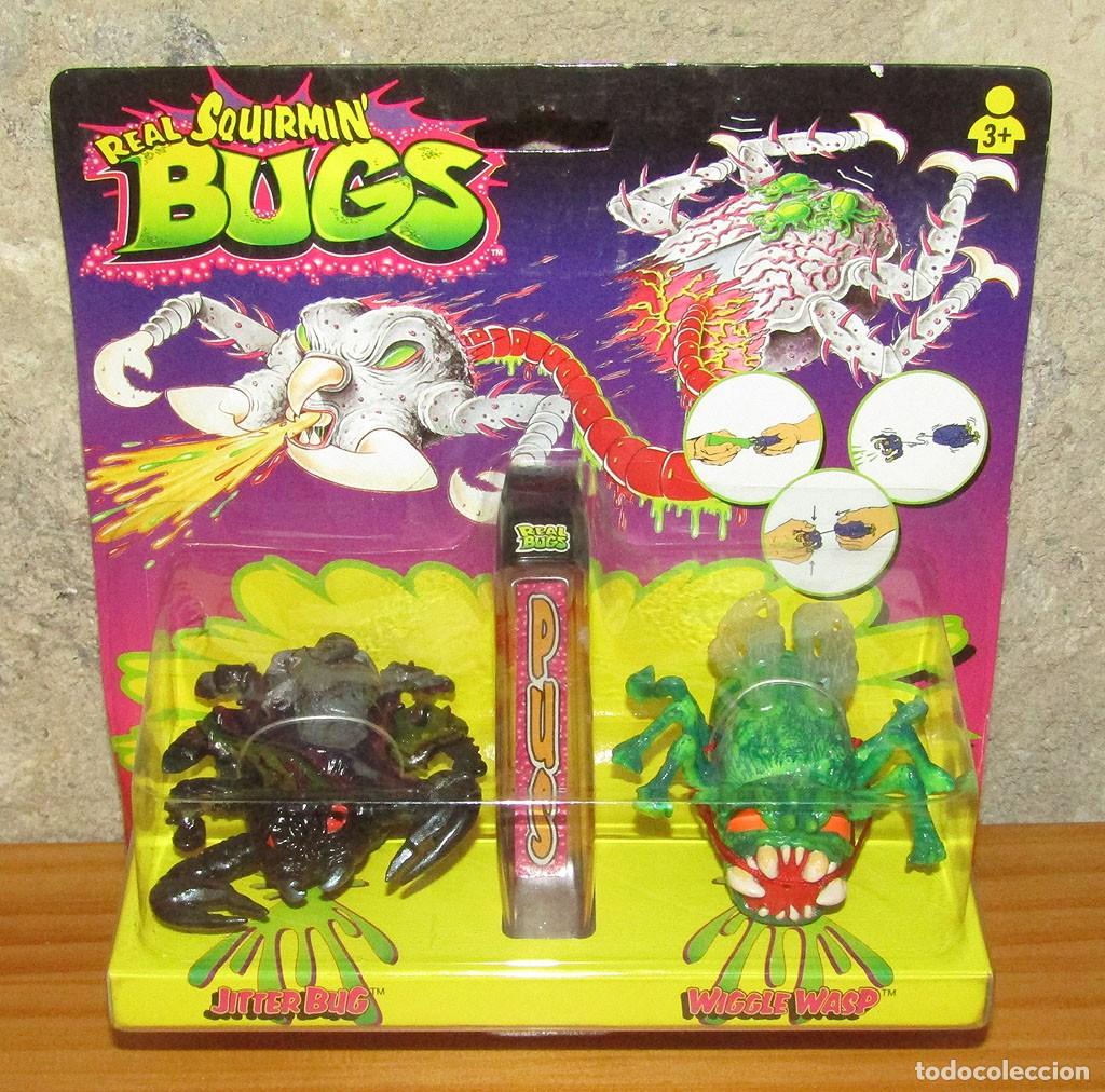 Figuras de acci&oacute;n: REAL SQUIRMAN BUGS: JITTER BUG Y WIGGLE WASP - TYCO - BLISTER NUEVO, NUNCA ABIERTO - NRFB