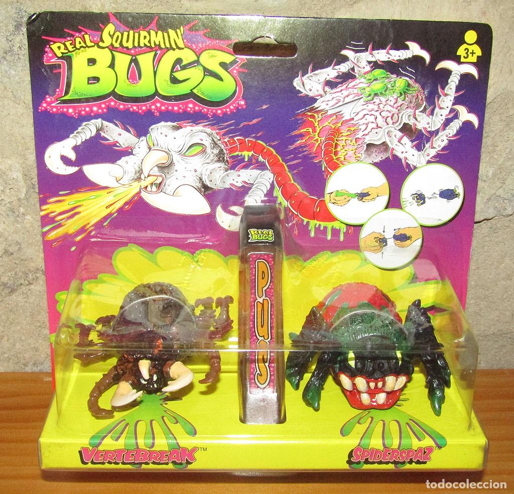 Figuras de acci&oacute;n: REAL SQUIRMAN BUGS: VERTEBREAK Y SPIDERSPAZ - TYCO - BLISTER NUEVO, NUNCA ABIERTO - NRFB