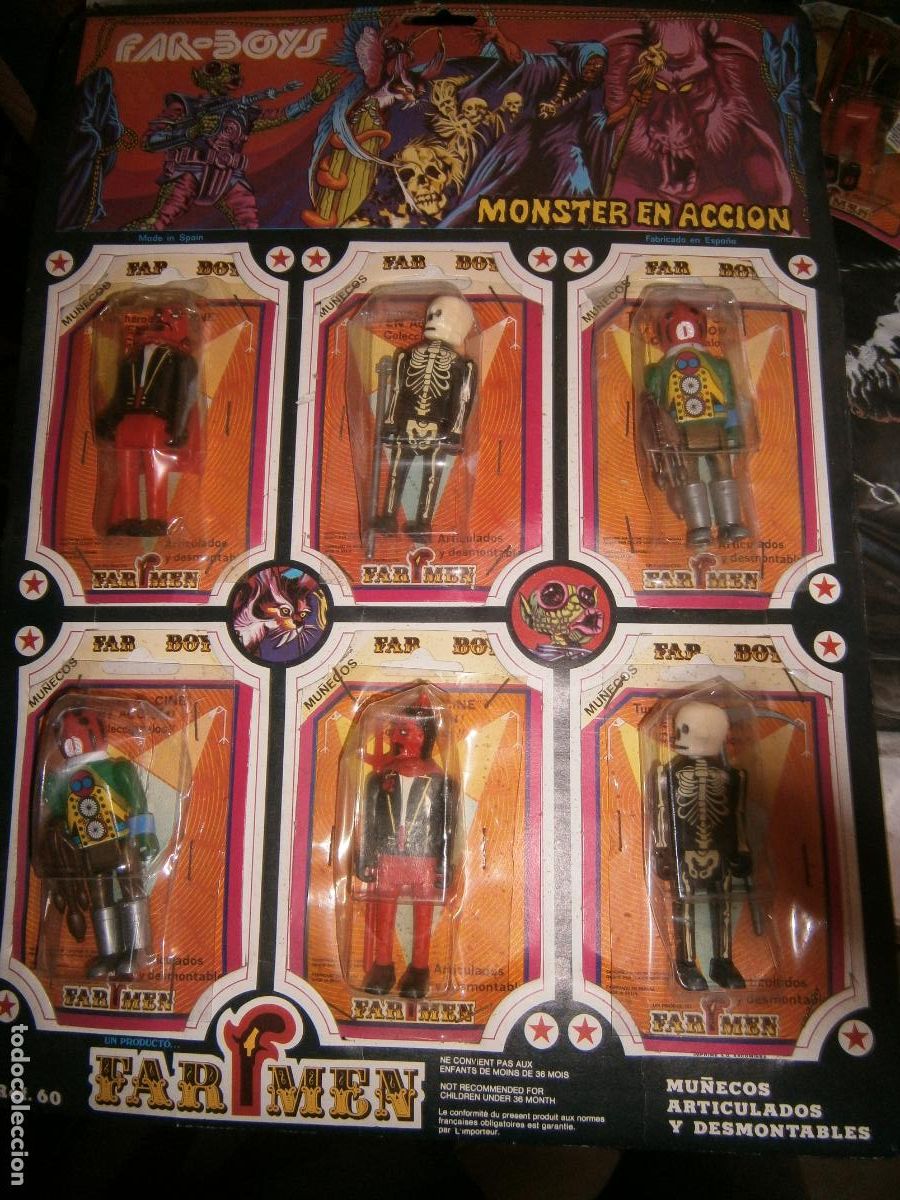 Figuras de acci&oacute;n: ANTIGUA FIGURA FAR BOYS DE FAR MEN MONSTER EN ACCION BLISTER - ARTICULADA DESMONTABLE( A ELEGIR UNA)