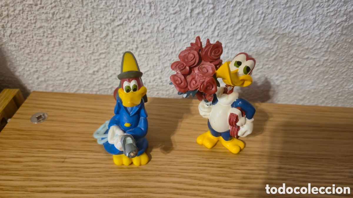 Figuras de acci&oacute;n: Lote de 2 figuras de resina antiguas de Woody, p&aacute;jaro loco