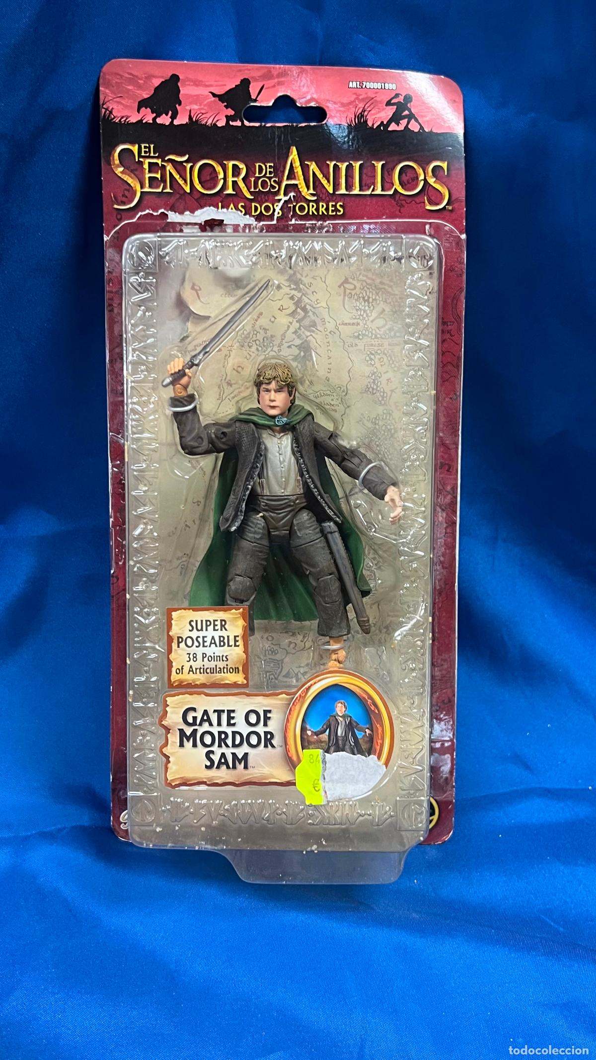 Figuras de acci&oacute;n: FIGURA EL SE&Ntilde;OR DE LOS ANILLOS, LAS DOS TORRES, GATE OF MORDOR SAM, DE TOY BIZ, EN BLISTER. CC