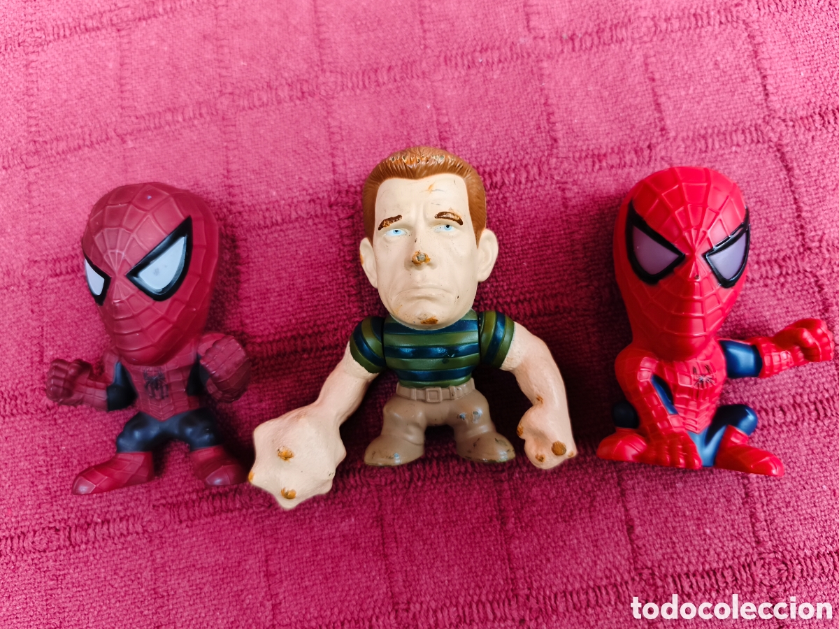 Figuras de acci&oacute;n: SPIDERMAN FIGURA FIGURAS SANDMAN, SPIDERMAN LOTE DE TRES FIGURAS BURGER KING