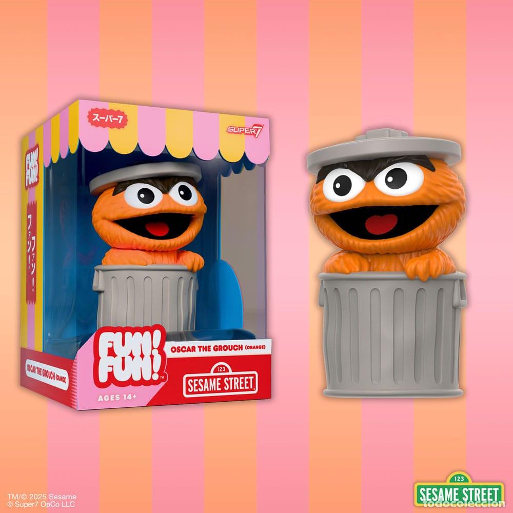 Figuras de acci&oacute;n: Oscar the Grouch (Orange) - Sesame Street - Fun!Fun! - Super 7