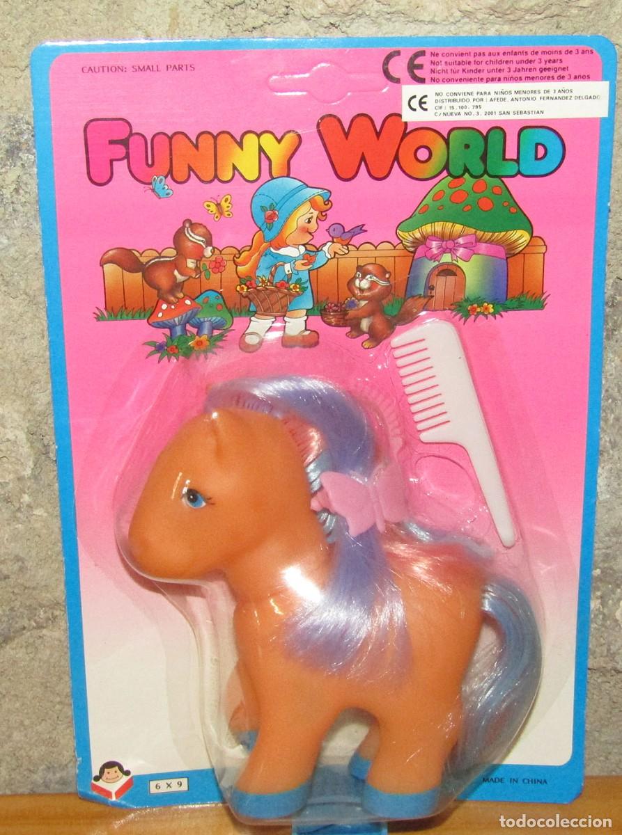 Figuras de acci&oacute;n: ANTIGUO BLISTER BOOTLEG MI PEQUE&Ntilde;O PONY - FUNNY WORLD - MY LITTLE PONY - COLOR NARANJA