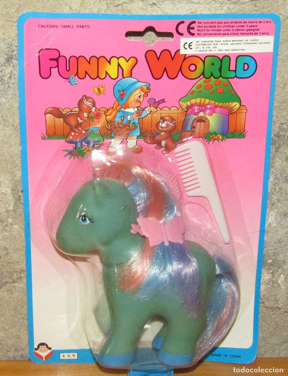 Figuras de acci&oacute;n: ANTIGUO BLISTER BOOTLEG MI PEQUE&Ntilde;O PONY - FUNNY WORLD - MY LITTLE PONY - COLOR VERDE