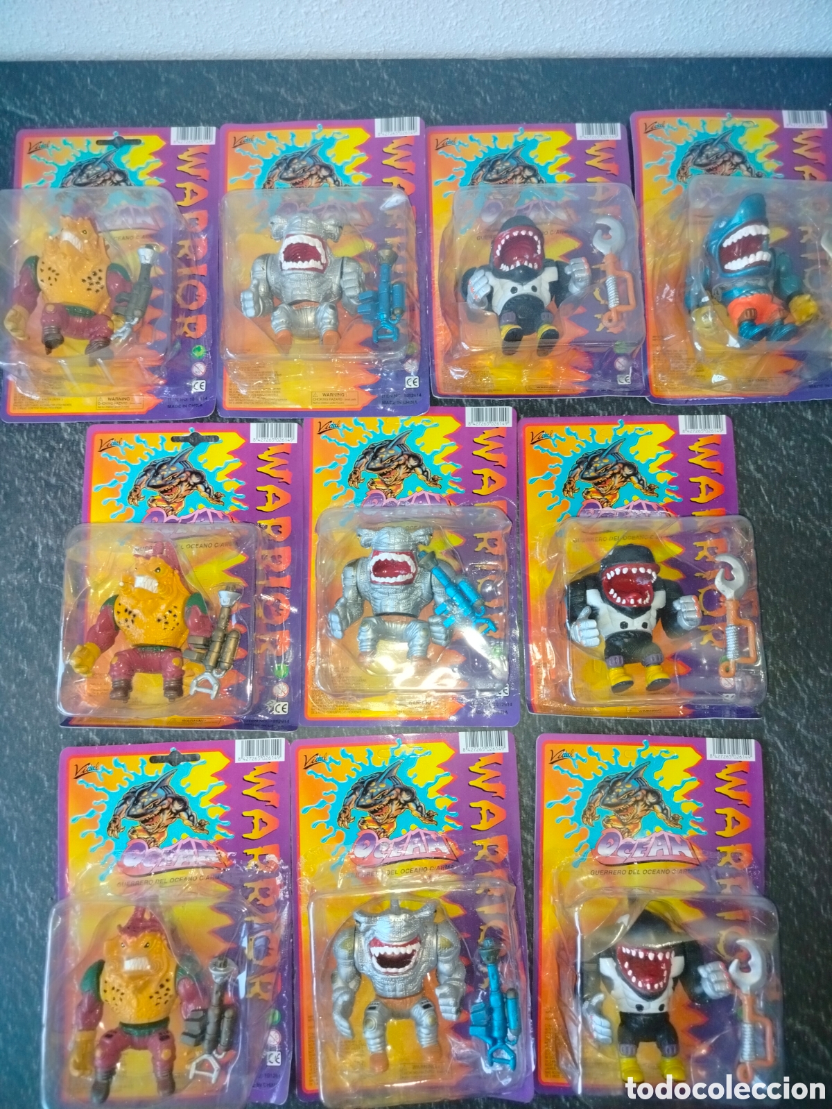 Figuras de acci&oacute;n: Lote 10 figuras OCEAN WARRIOR Vidal 1993 bootleg street sharks