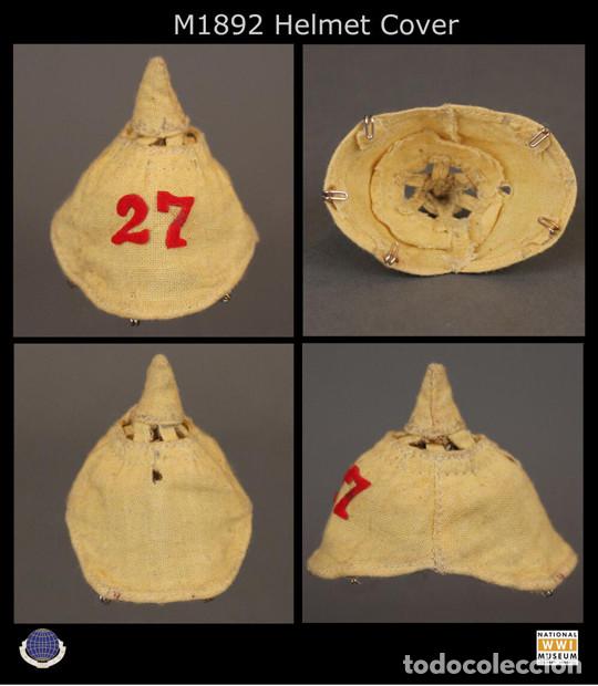 Figuras de acci&oacute;n: Calt-Tek 1/6 Funda para casco M1892 blanca con n&uacute;meros de regimiento rojos