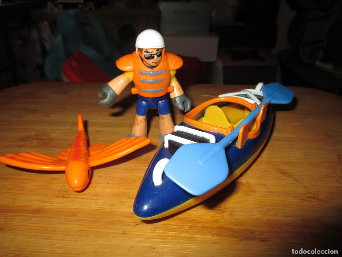 Figurines d'action: 870- Juguete Kayak y Figura Imaginext (Fisher-Price) - &iexcl;100% Completo e Impecable!