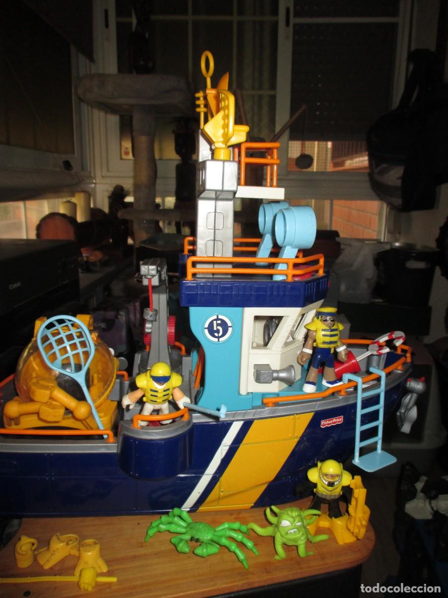 Figurines d'action: 872- Barco Oceanogr&aacute;fico Imaginext Fisher-Price + Submarino y Extras