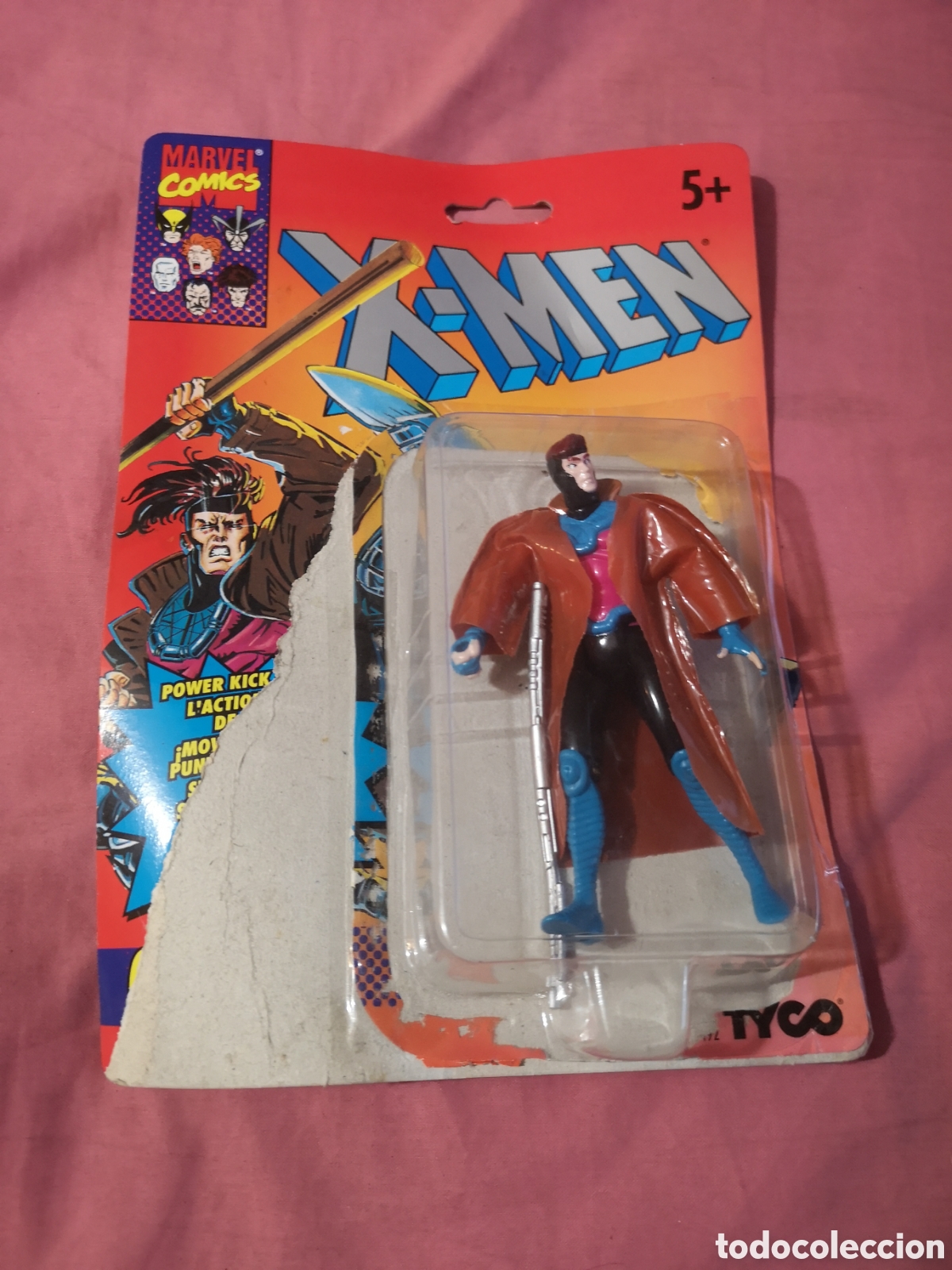 Figuras de acci&oacute;n: X-MEN. GAMBIT. BLISTER ABIERTO Y DETERIORADO. SIN USAR. Tyco 1993.