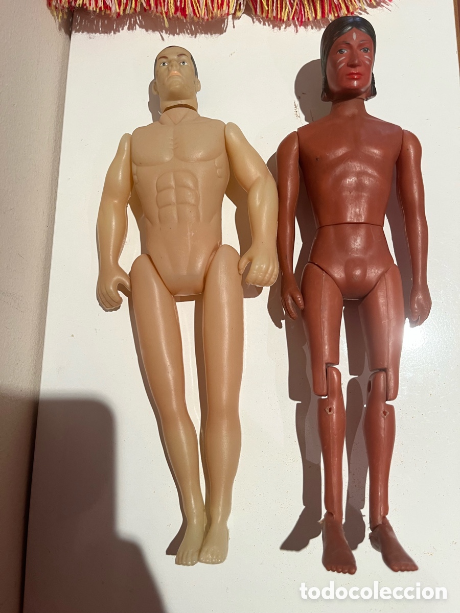 Figuras de acci&oacute;n: Lote de 2 maniqu&iacute;es de Figuras Lone Ranger Martoys o Mister Man similares Geyperman y Action Man