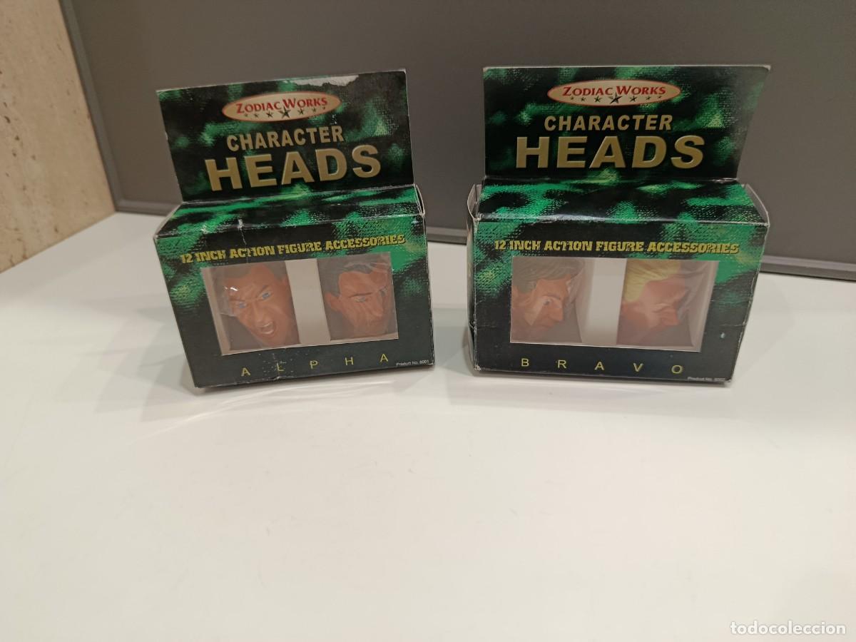 Figuras de acci&oacute;n: ALPHA & BRAVO - CHARACTER HEADS - 12 INCH ACTION FIGURE ACCESORIES 1/6 - ZODIAC WORKS 2000 - NUEVAS