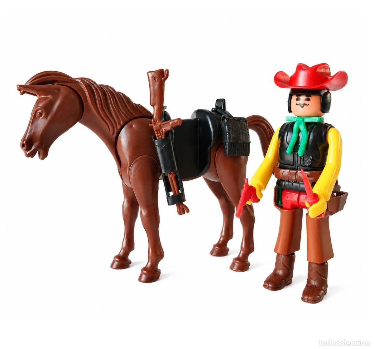 Figuras de a&ccedil;&atilde;o: Play big (Playbig), Play Kit o Cefa Boys. Cow Boys con zahones a caballo. Oeste.