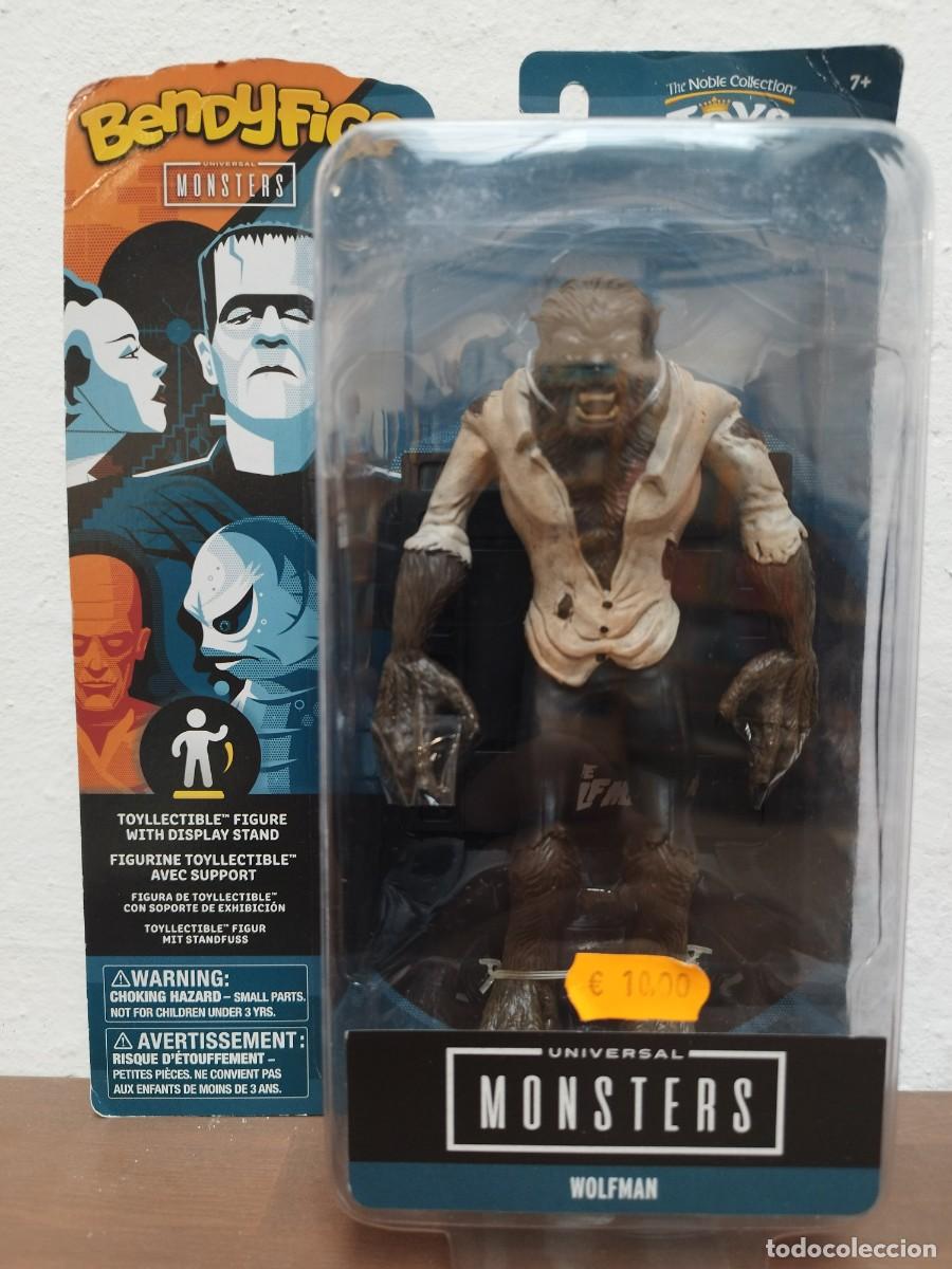 Figuras de acci&oacute;n: FIGURA WOLFMAN - BENDYFIGS UNIVERSAL MONSTERS (THE NOBLE COLLECTION) MOC CON PEANA