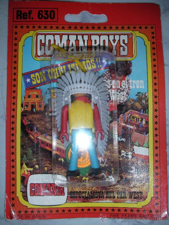 Figuras Coman boys antiguas: ANTIGUO BLISTER COMAN BOYS DE COMANSI JEFE INDIO - Foto 1